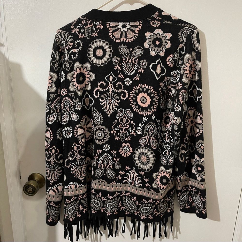 Isaacmizrahi Live Floral Boho Fringe Open-Front C… - image 2